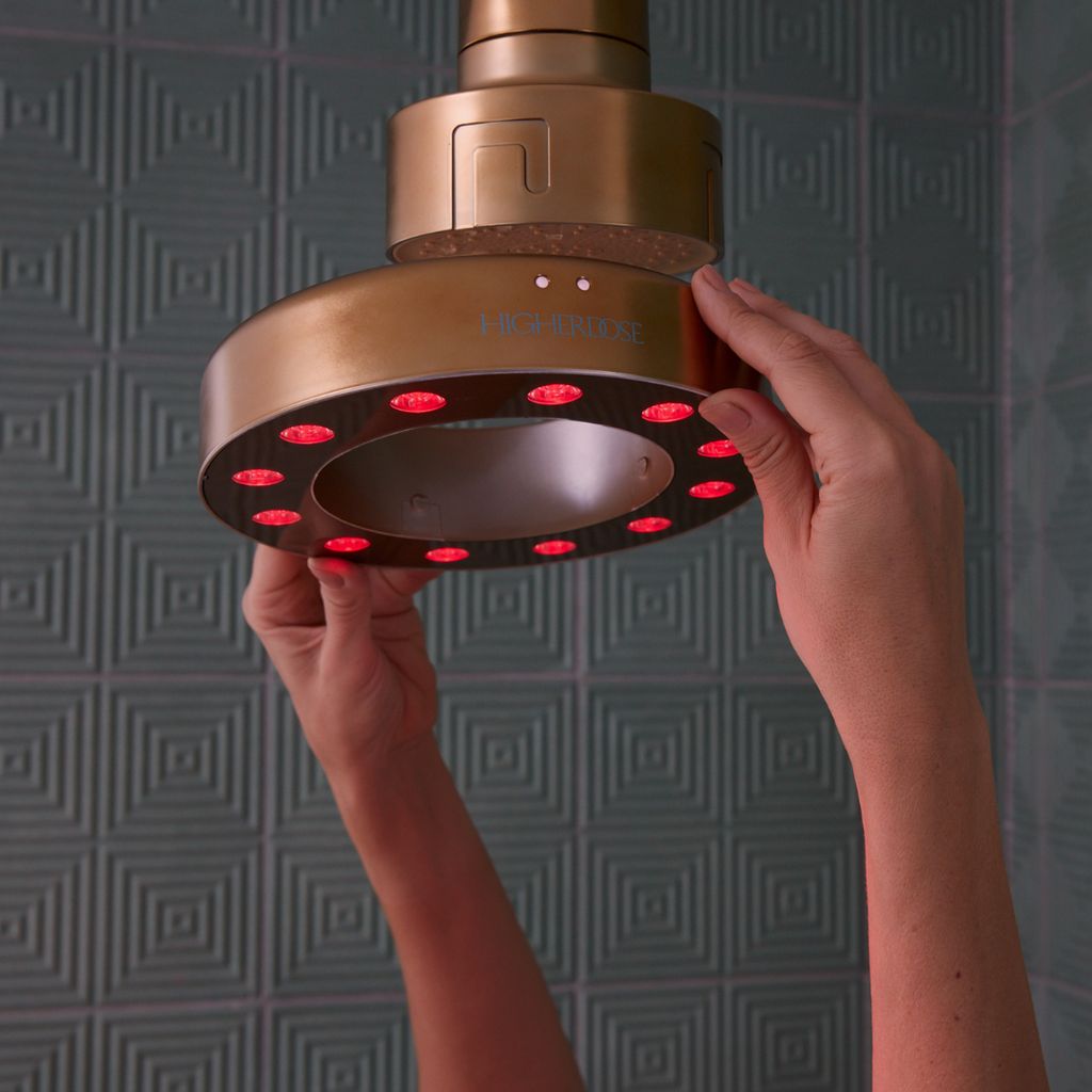 Red Light Showerhead Filter - Matte Brass - Image 7